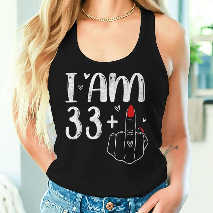 I Am 33 Plus 1 Middle Finger For A 34Th Birthday For Women Women Tank Top Gifts for Her