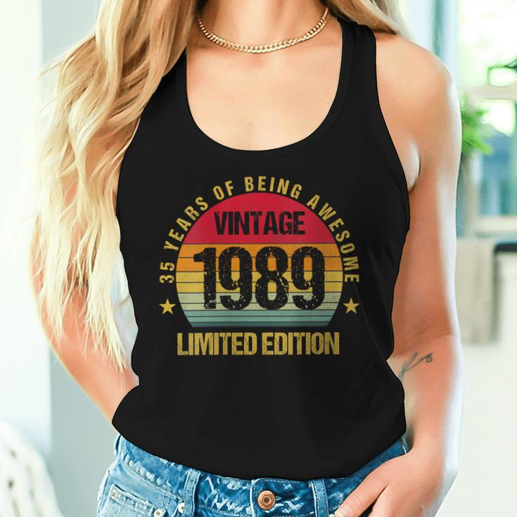 35 Years Old 1989 Vintage 35Th Birthday Cute Women Tank Top Gifts for Her