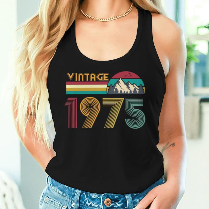49Th Birthday 49 Years Old Retro Vintage 1975 Women Tank Top Gifts for Her