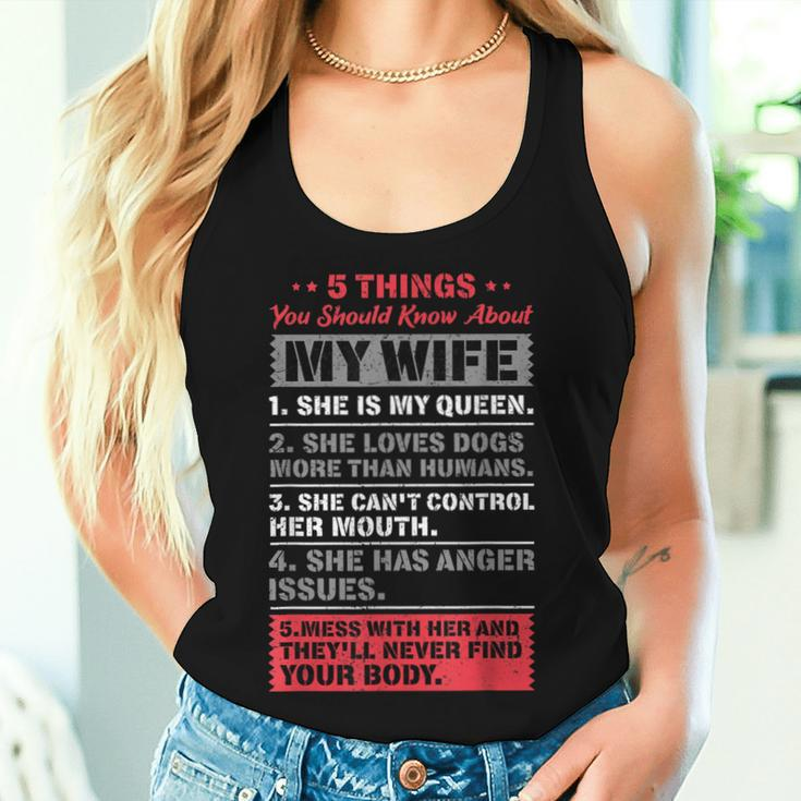 5 Things You Should Know About My Wife Husbandidea Women Tank Top Gifts for Her