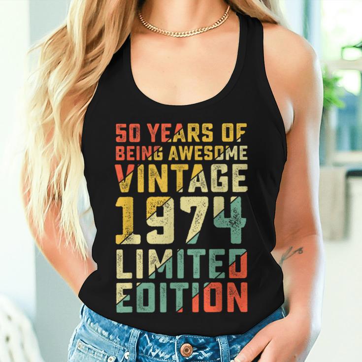 50Th Birthday 50 Years Old For Vintage 1974 Women Tank Top Gifts for Her