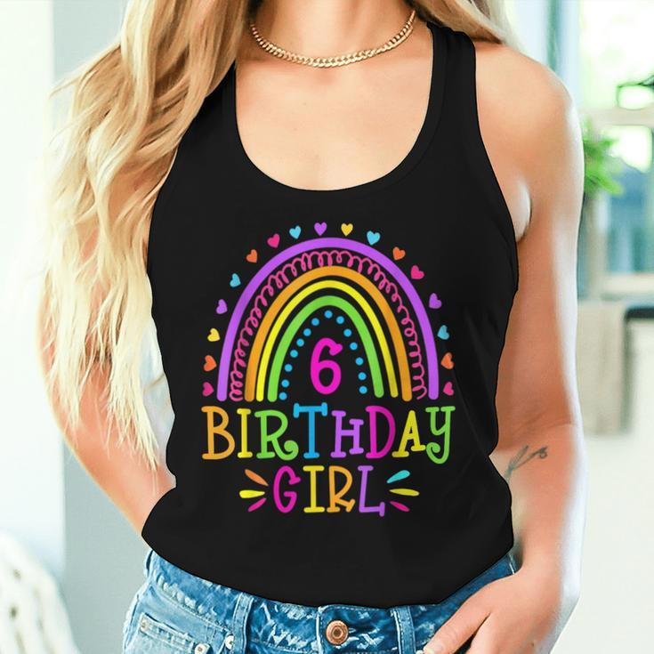 6 Year Old 6Th Birthday Girl Rainbow Women Tank Top Gifts for Her