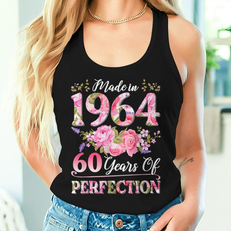 60 Year Old Made In 1964 Birthday Floral 60Th Birthday Women Women Tank Top Gifts for Her