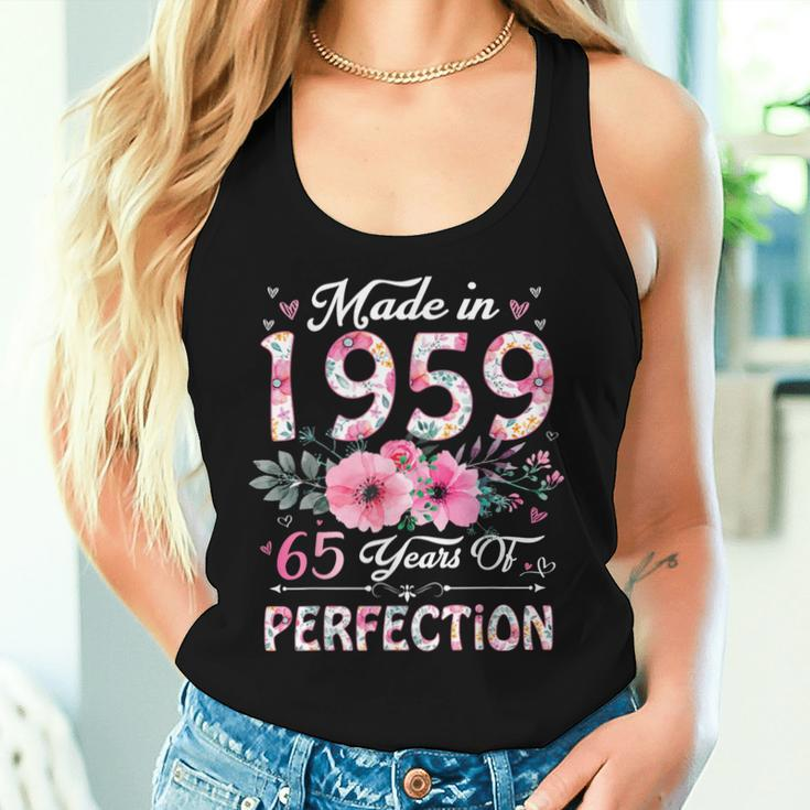 65 Year Old Made In 1959 Floral 65Th Birthday Women Women Tank Top Gifts for Her