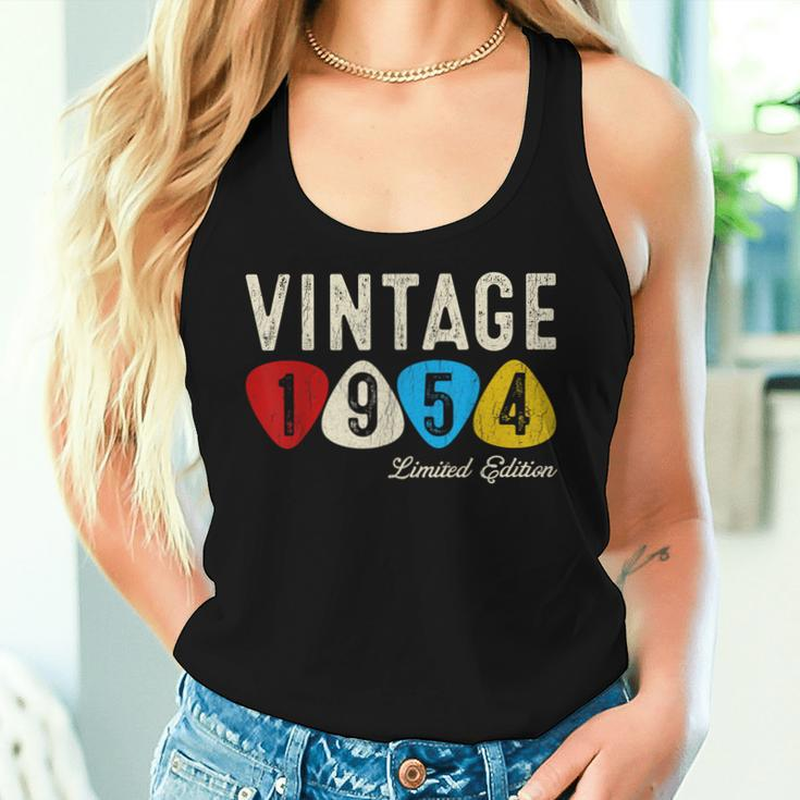 70Th Birthday Guitar Lover Vintage 1954 Women Tank Top Gifts for Her