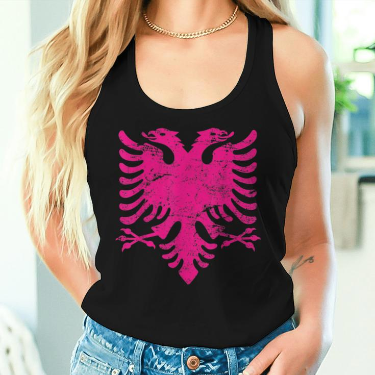 Albania Eagle Pink Flag Women's Children's Albania Tank Top Frauen Geschenke für Sie