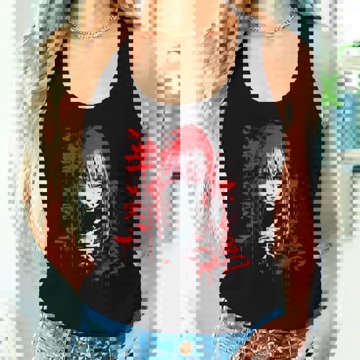 Anime Goth Girl Aesthetic Dark Pastel Edgy Manga Women Tank Top Gifts for Her
