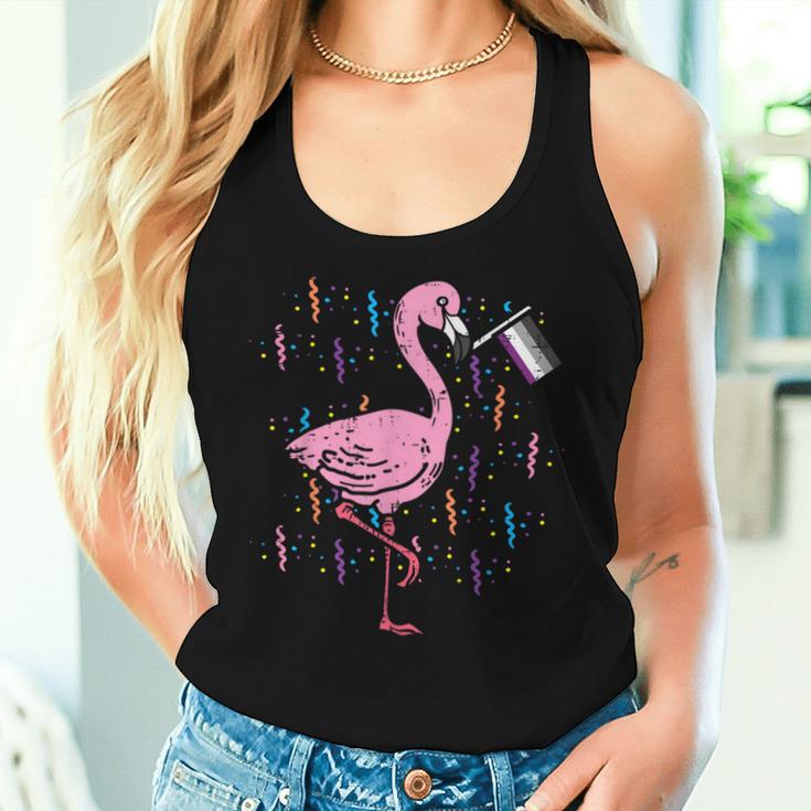 Asexual Flag Flamingo Lgbt Ace Pride Stuff Animal Women Tank Top Gifts for Her