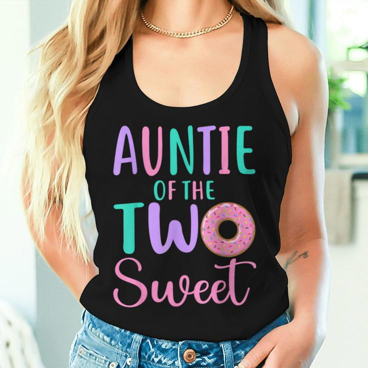 Auntie Of The Two Sweet Aunt 2Nd Birthday Girl Donut Party Women Tank Top Gifts for Her