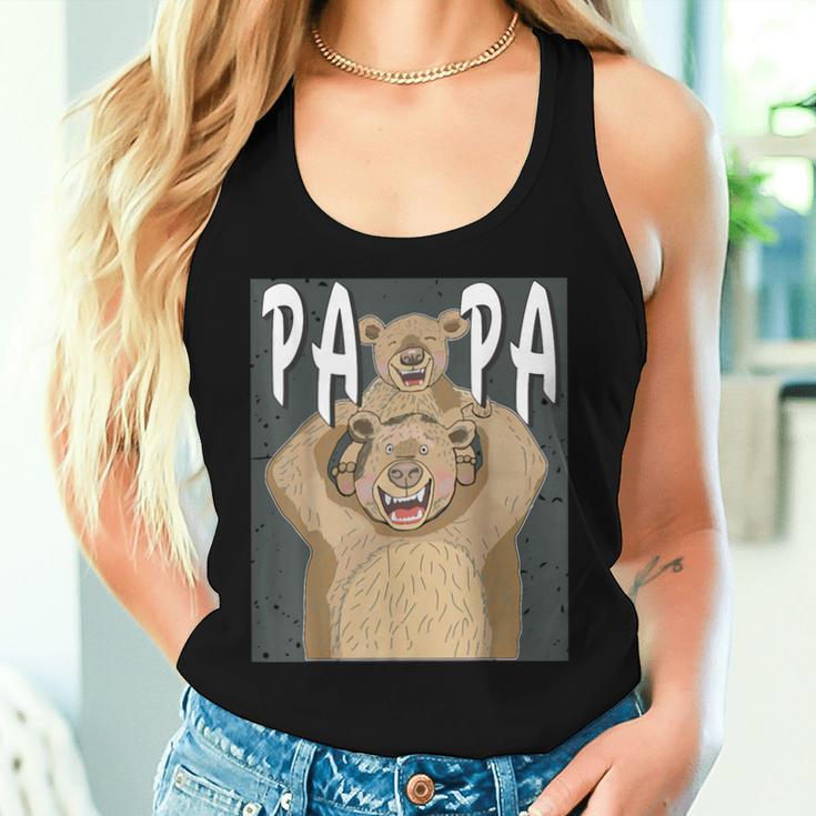 Bär Papa Kind Papaater Kind Junge Mädchen Papa Tank Top Frauen Geschenke für Sie