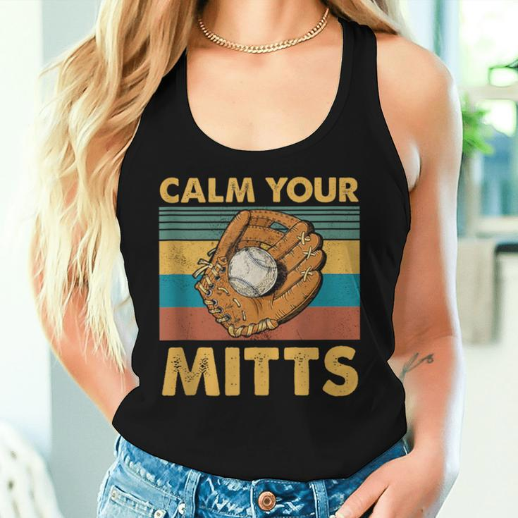 Baseball Calm Your Mitts Mom Women Tank Top Gifts for Her