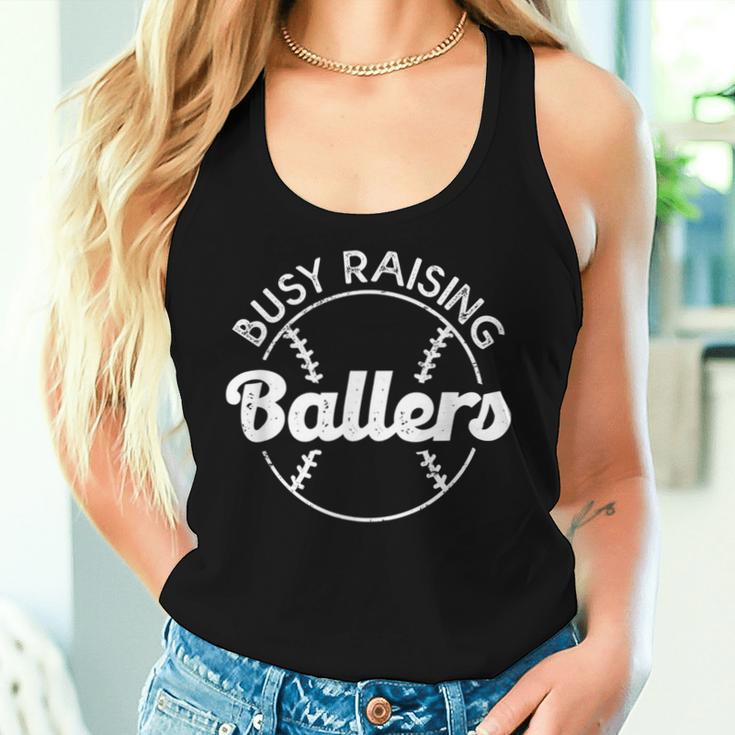 Baseball Dad Busy Raising Ballers Mom Of Baseball Players Women Tank Top Gifts for Her