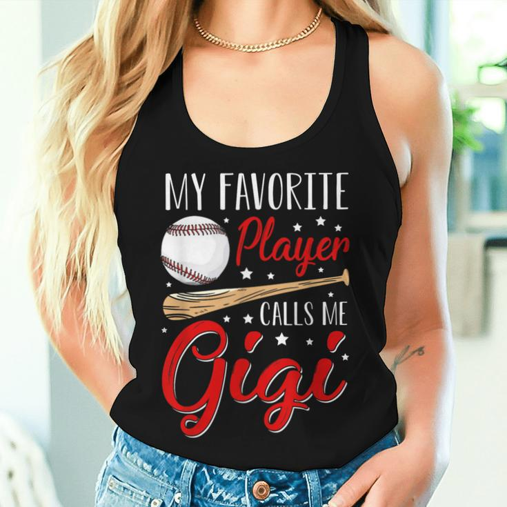 Baseball My Favorite Player Calls Me Gigi Heart Grandma Women Tank Top Gifts for Her