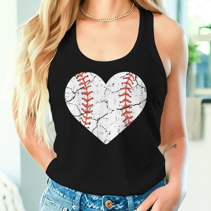 Baseball Heart Sports Player Coach Fan Girls Women Tank Top Gifts for Her