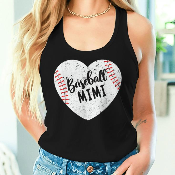 Baseball Mimi Retro Heart Baseball Grandma Mother's Day Women Tank Top Gifts for Her