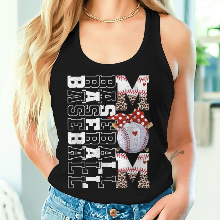 Baseball Mom Leopard Softball Mom Mother's Day 2024 Women Tank Top Gifts for Her