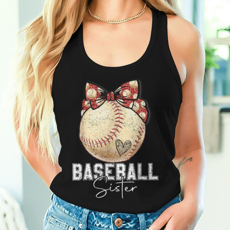 Baseball Sister Leopard Mother's Day Girls Womens Women Tank Top Gifts for Her