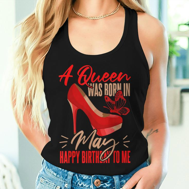 Bday May Birthday A Queen Was Born In May Women Tank Top Gifts for Her