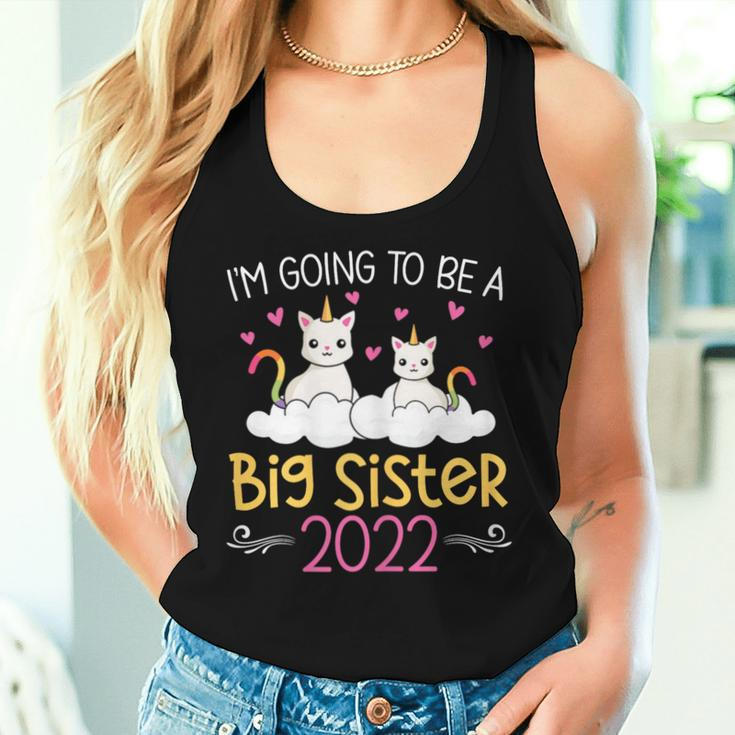 Become Big Sister Unicorn 2022 Women Tank Top Gifts for Her