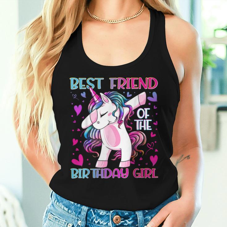 Best Friend Of The Birthday Girl Dabbing Unicorn Girl Women Tank Top Gifts for Her
