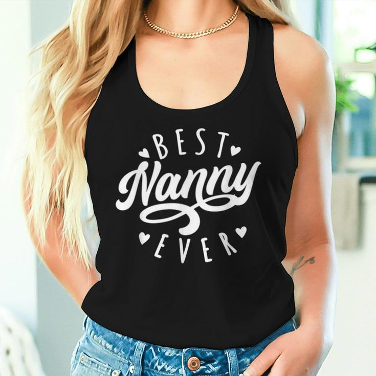 Best Nanny Ever Modern Calligraphy Font Mother's Day Nanny Women Tank Top Gifts for Her