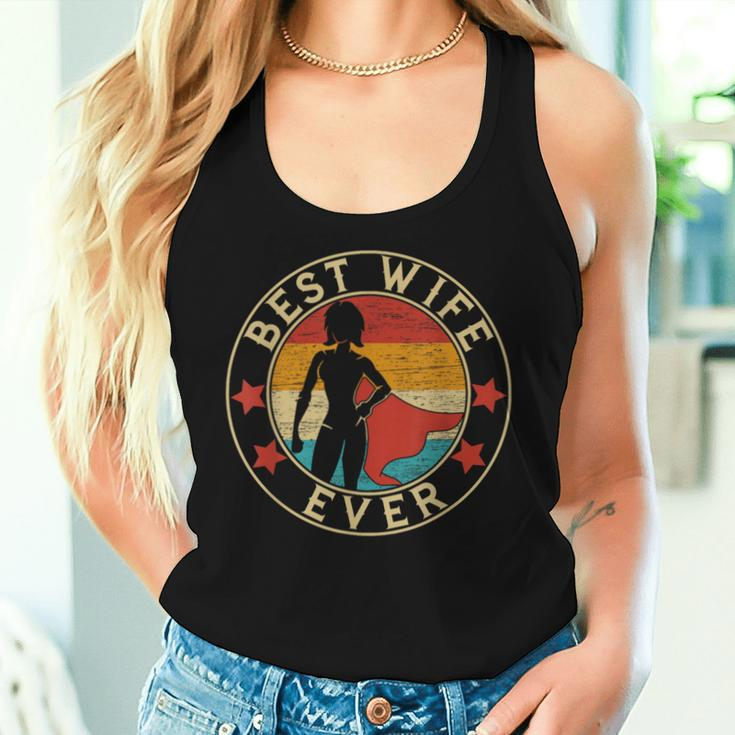 Best Wife Ever Superhero Wife Vintage Women Tank Top Gifts for Her