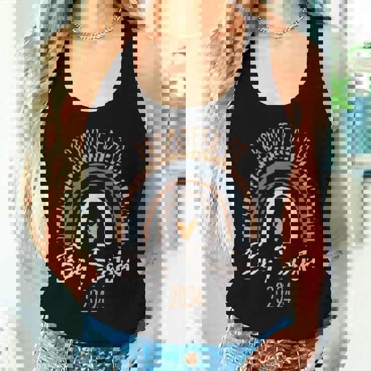 Big Sister 2024 Promoted To Big Sis Rainbow Girls Sibling Women Tank Top Gifts for Her