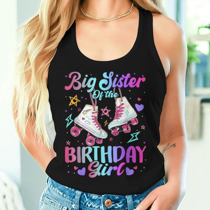 Big Sister Of The Birthday Girl Rolling Skate Family Party Women Tank Top Gifts for Her