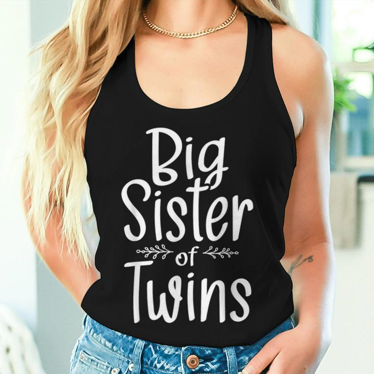 Big Sister Of Twins Twin Brother Boy Girl Sibling Women Tank Top Gifts for Her