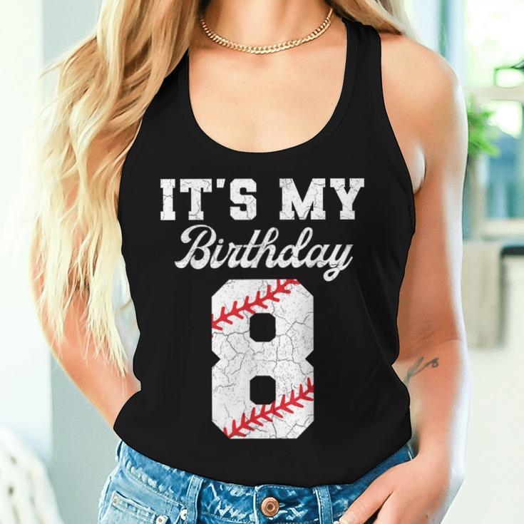 Birthday Boy 8 Baseball Its My 8Th Birthday Boys Girls Women Tank Top Gifts for Her