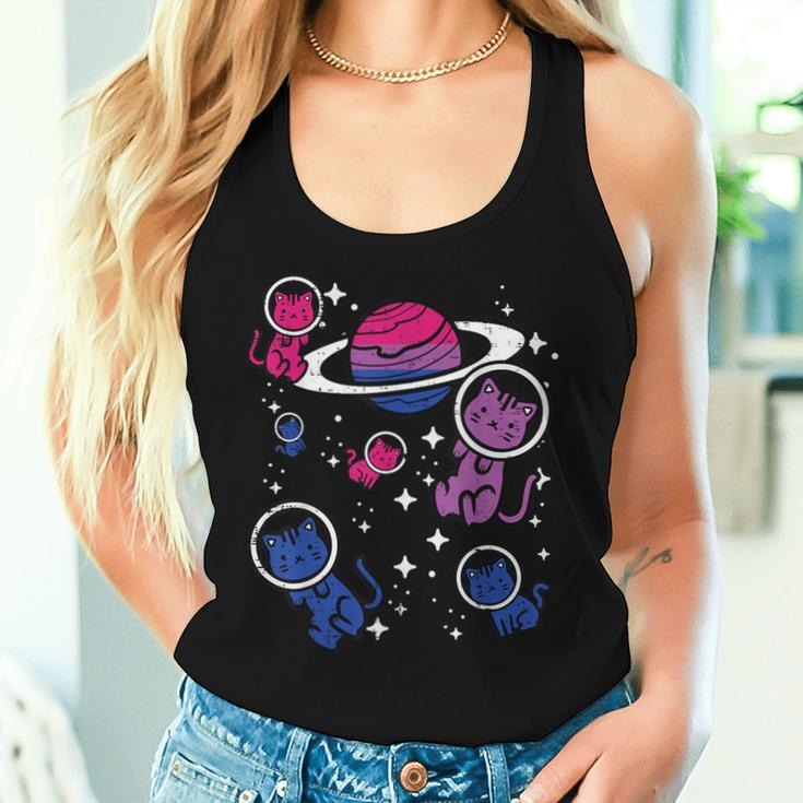 Bisexual Cats Planet Bi Pride Flag Lgbtq Space Girls Women Tank Top Gifts for Her