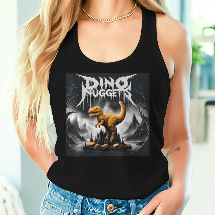 Black Aesthetic Dino Nuggets Death Metal Music Chicken Nugs Women Tank Top Gifts for Her