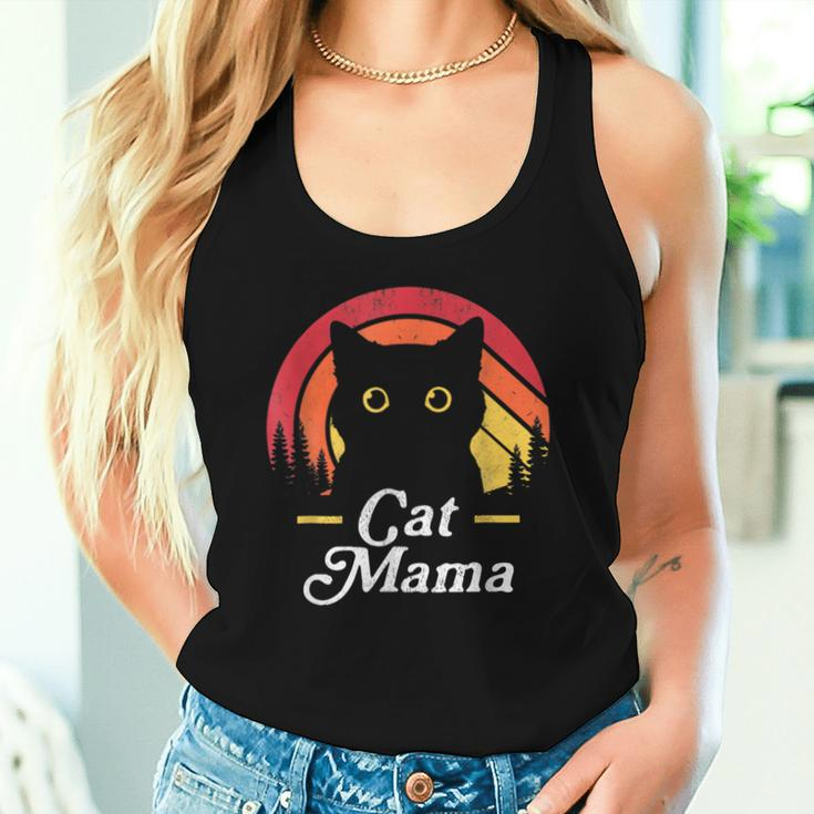 Black Cat Mom Mama Retro Wildlife Happy Mother's Day 2024 Women Tank Top Gifts for Her