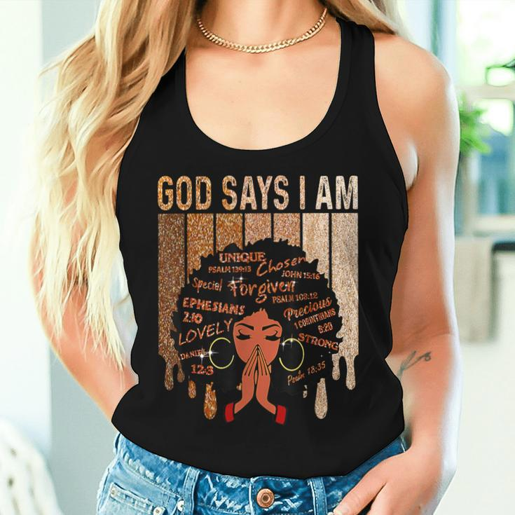 Black Girl Queen God Says I Am Melanin History Month Women Tank Top Gifts for Her