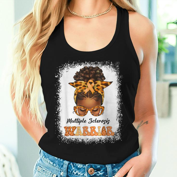 Black Multiple Sclerosis Awareness Messy Bun Ms Women Tank Top Gifts for Her