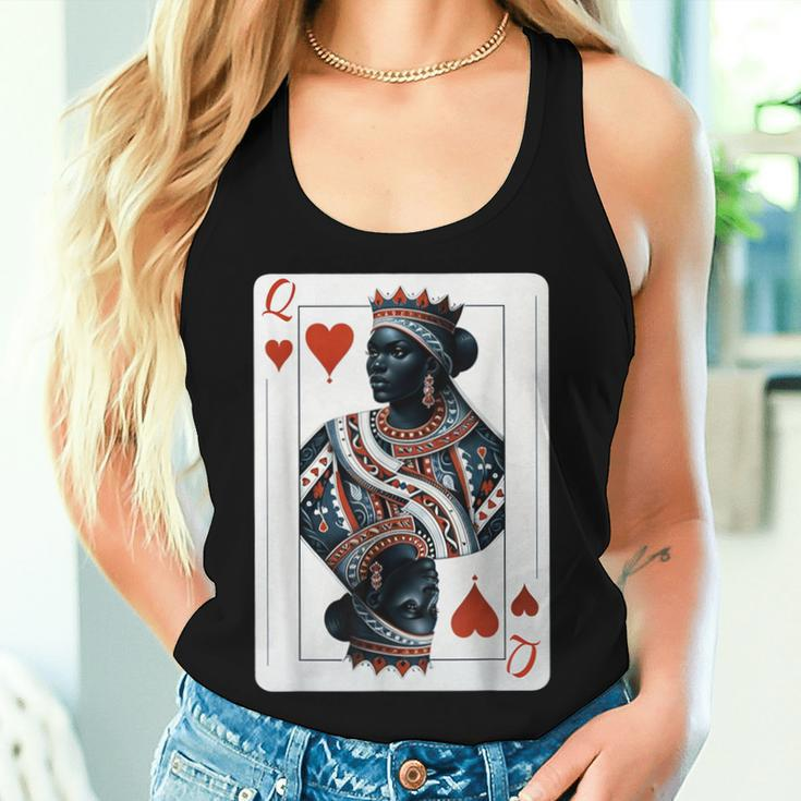 Black Queen Of Hearts Card Deck Game Proud Black Woman Women Tank Top Gifts for Her