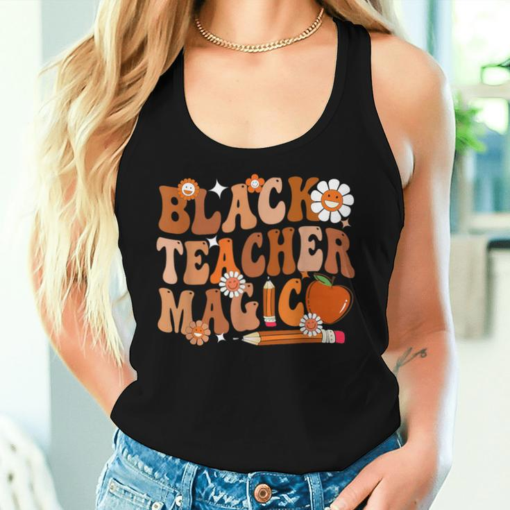Black History Month Teacher Groovy Black Teacher Magic Women Tank Top Gifts for Her