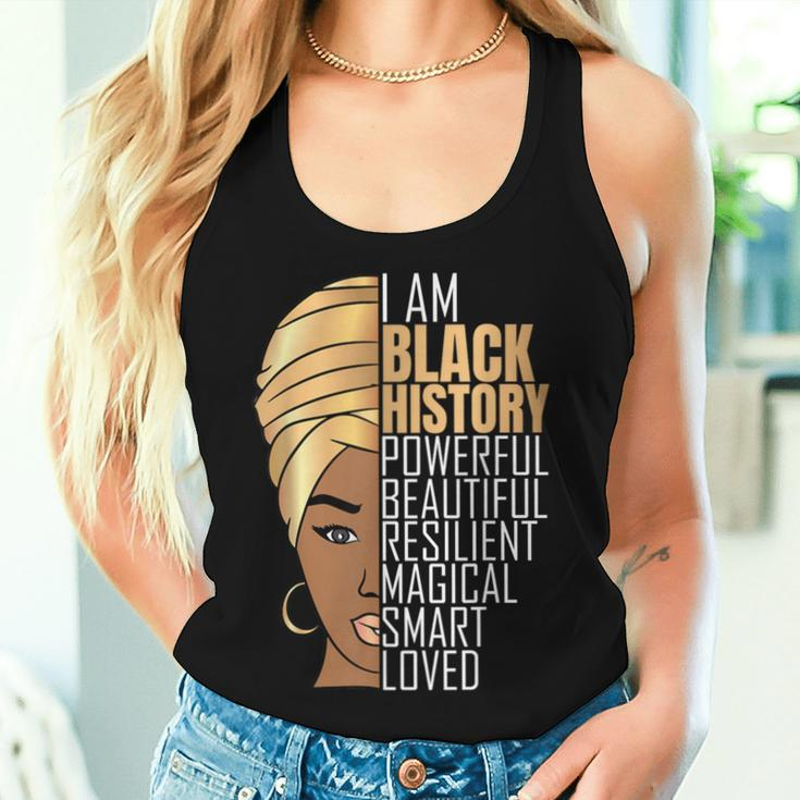 I Am Black History Powerful Girls Black History Month Women Tank Top Gifts for Her