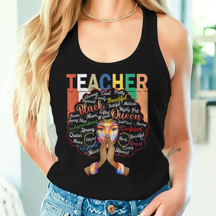 Black Woman Teacher Afro African Vintage Black History Month Women Tank Top Gifts for Her