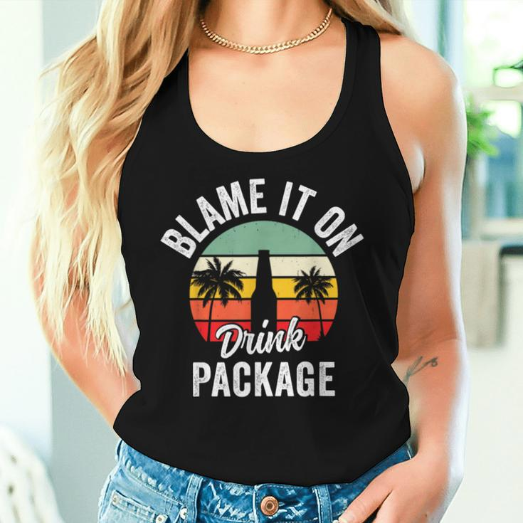 Blame It On The Drink Package Cruise Alcohol Wine Lover Women Tank Top Gifts for Her