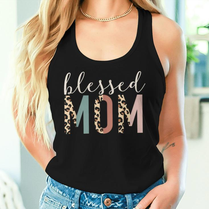 Blessed Mom Cute Leopard Print Women Tank Top Gifts for Her