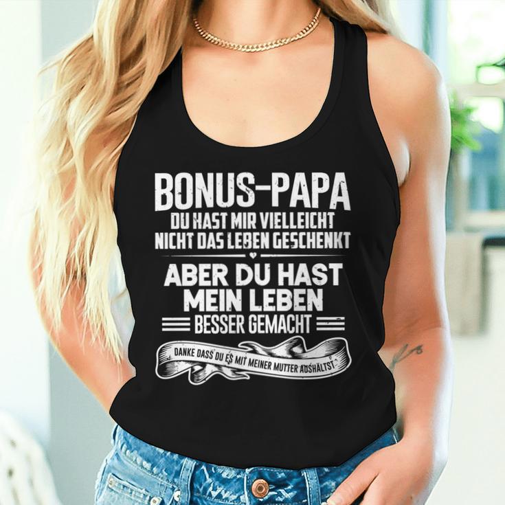 Bonus Papa -Atertag Besseres Leben Mama Aushalten Danke Tank Top Frauen Geschenke für Sie