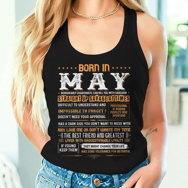 Born In May Birthday Party Taurus Zodiac King Queen Women Tank Top Gifts for Her