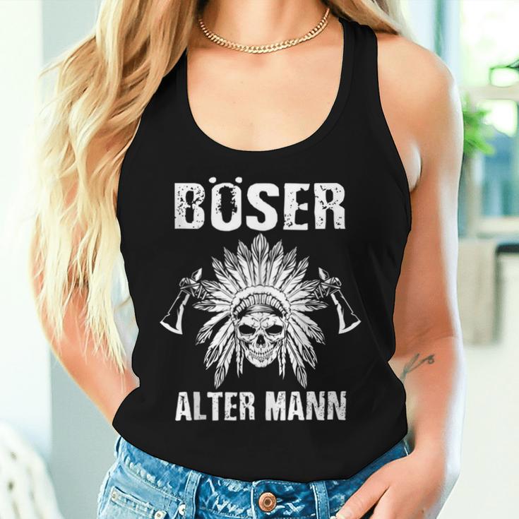 Böser Alter Mannatertagintage Opa Papa Indianer Tomahawk Tank Top Frauen Geschenke für Sie