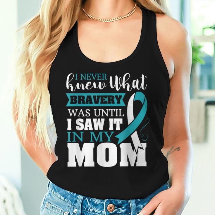 Bravery Mom Cervical Cancer Awareness Ribbon Women Tank Top Gifts for Her