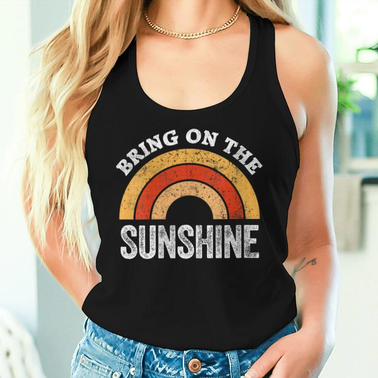 Bring On The Sunshine Vintage Rainbow Retro Sunshine Women Tank Top Gifts for Her