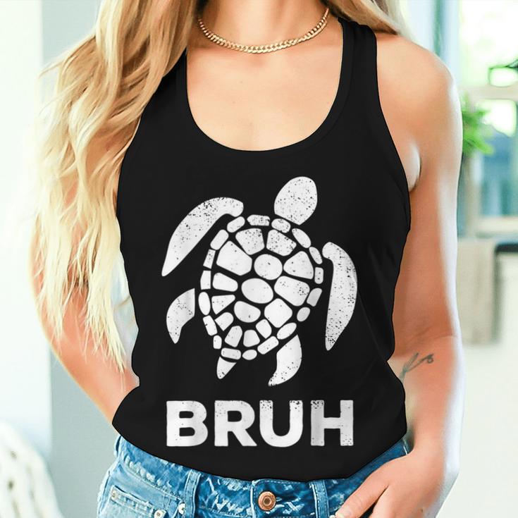 Bruh Meme Sea Turtle Retro Earth Day 2024 Ns Boys Women Tank Top Gifts for Her