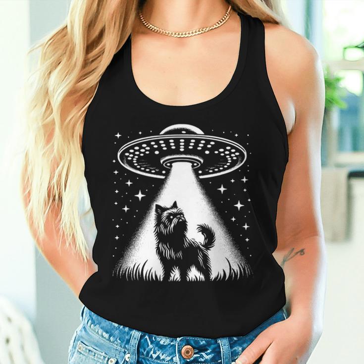 Brüssel Griffon Mama Papa Hund Lustiges Alien Ufo Tank Top Frauen Geschenke für Sie