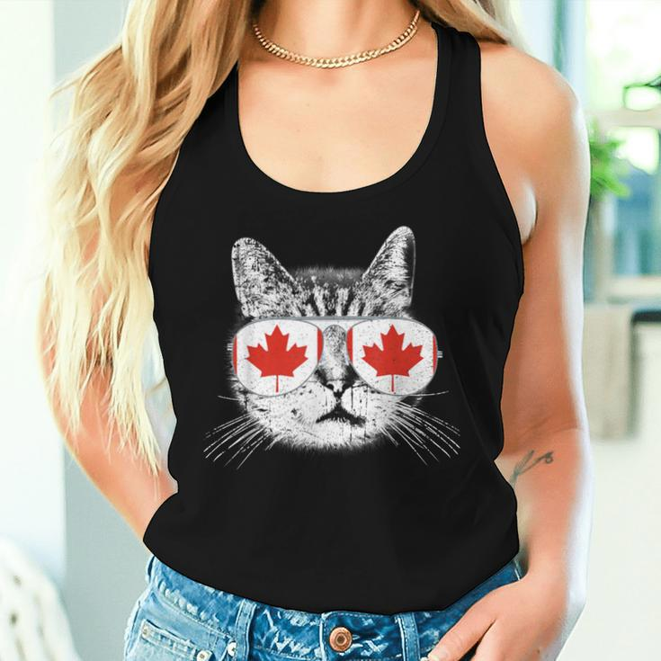 Canada Flag Canadian Cat Sunglasses Women Women Tank Top Gifts for Her