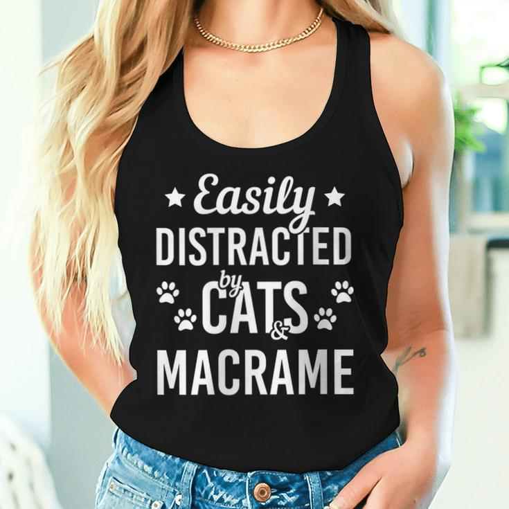 Cat Lover Macrame Lover Cats And Macrame Cat Women Tank Top Gifts for Her